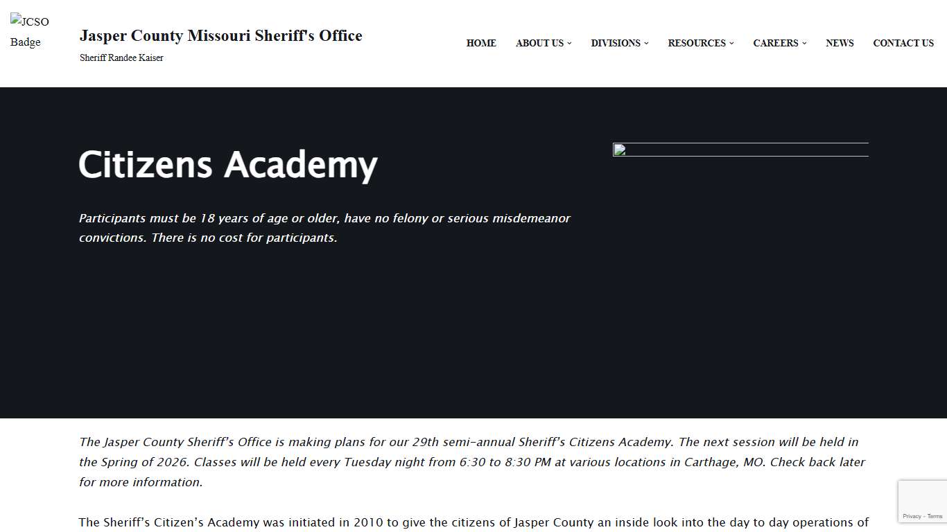 Citizens Academy – Jasper County Missouri Sheriff’s Office